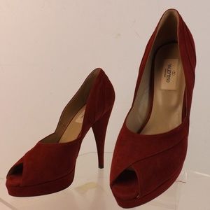 Valentino wine suede shoes
